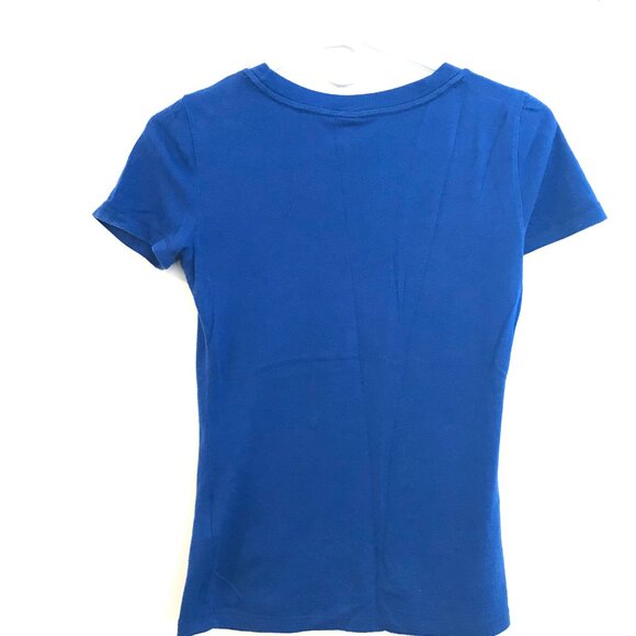 Retro 2018 Hollister surfer T-shirt flower spell out blue women's S beach boho - Picture 7 of 9